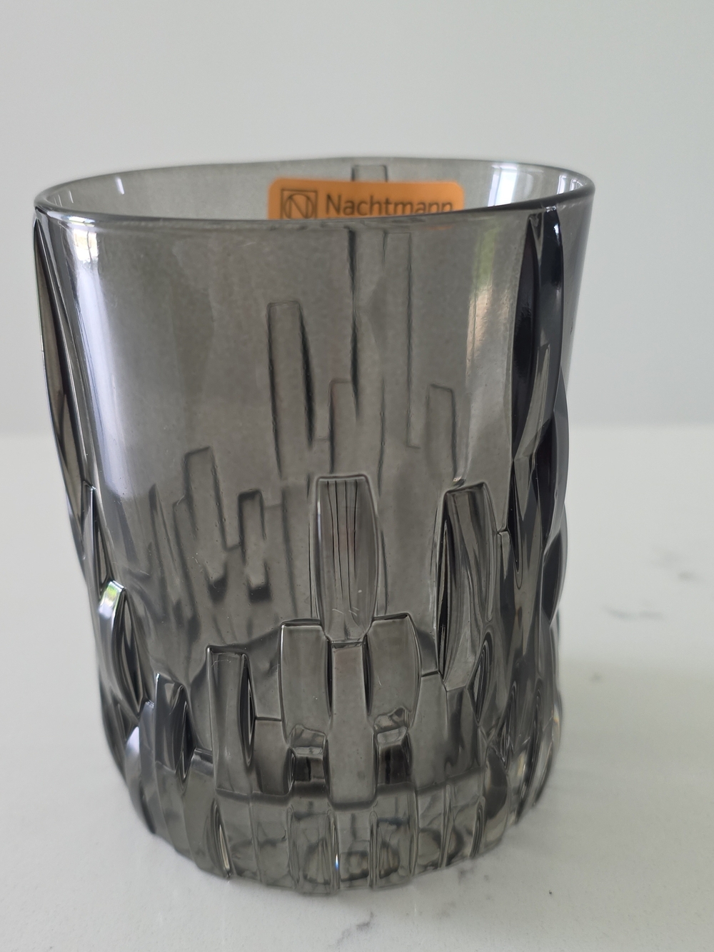 Chivas Regal Whiskey Glass Tumbler slanted etched logo on base 3.5''x 3.75''